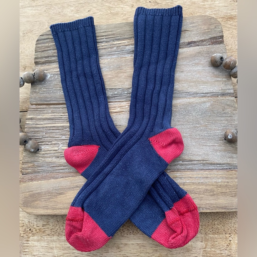 Vineyard Vines Adult OS Navy/Red Cotton Ribbed Boot Sock - Picture 3 of 6